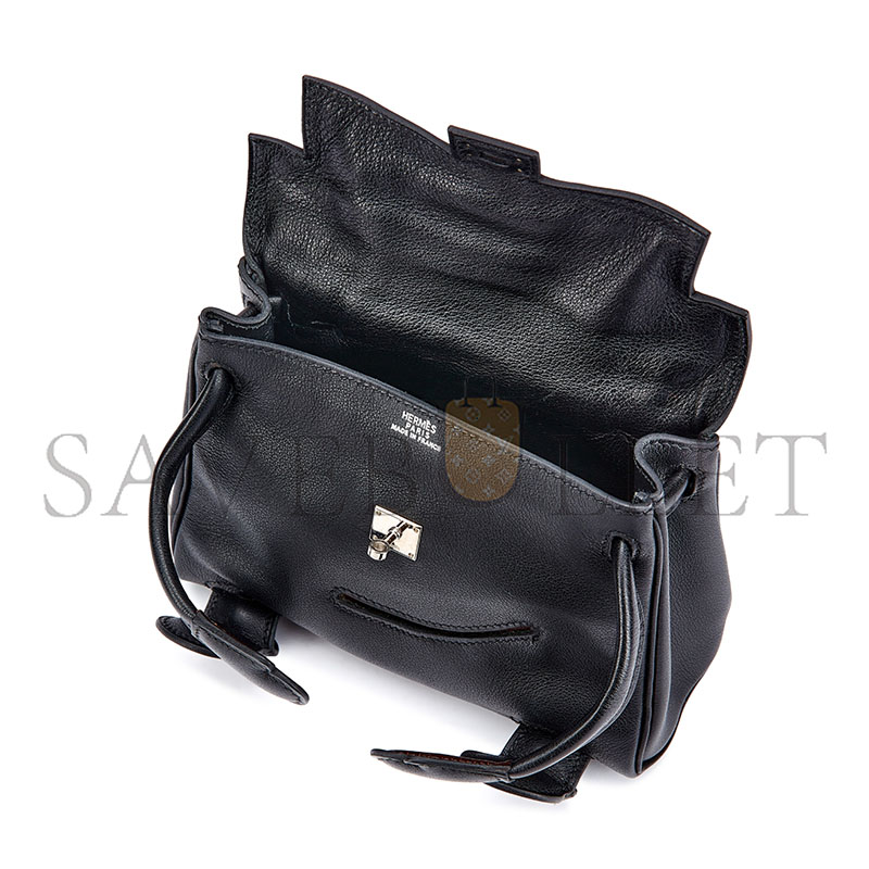 H**mes MASTER LIMITED EDITION BLACK AND CHOCOLAT GULLIVER QUELLE IDOLE KELLY DOLL PALLADIUM HARDWARE 2000 (16*12*7cm)